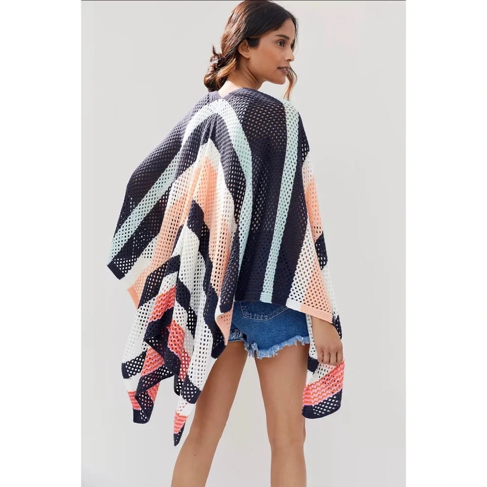 Anthropologie Striped Crochet Kimono NWT - Picture 2 of 6